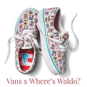 Vans Wheres Waldo? Limited‎ Edition Canvas Sneakers Kids Sz 1 Athletic Shoes Y2K